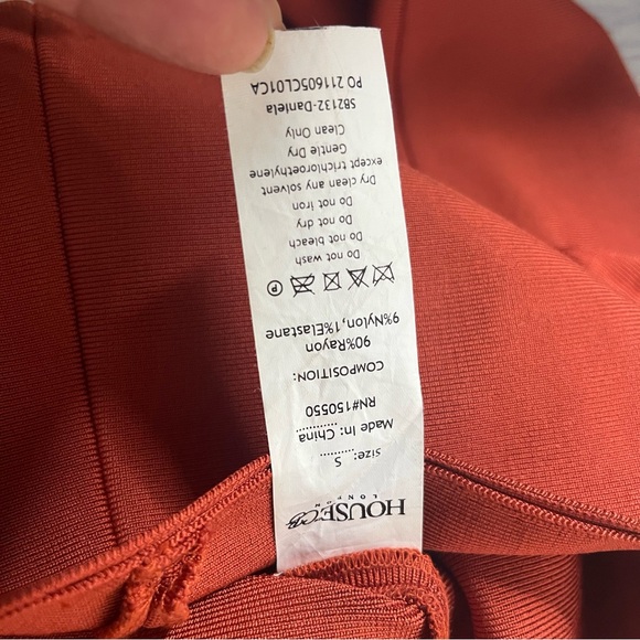 HOUSE OF CB London Bandage Dress Bodycon Mini Lace Up Plunge Neckline Size Small - Picture 10 of 11